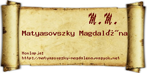 Matyasovszky Magdaléna névjegykártya